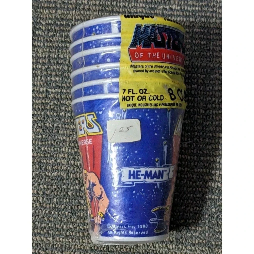 Vtg 1983 He-Man Masters Of The Universe Beverage Cups Party 6pc Foam